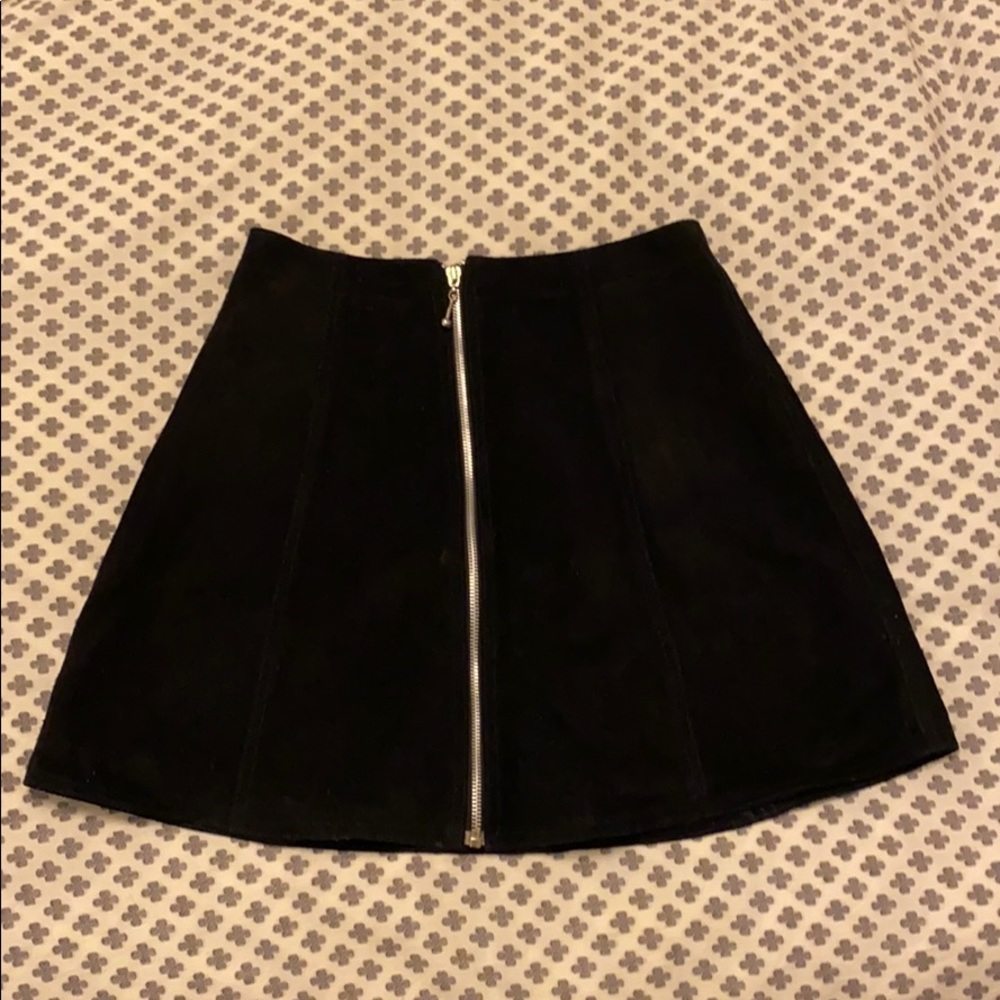 Vintage - Black Suede Skirt